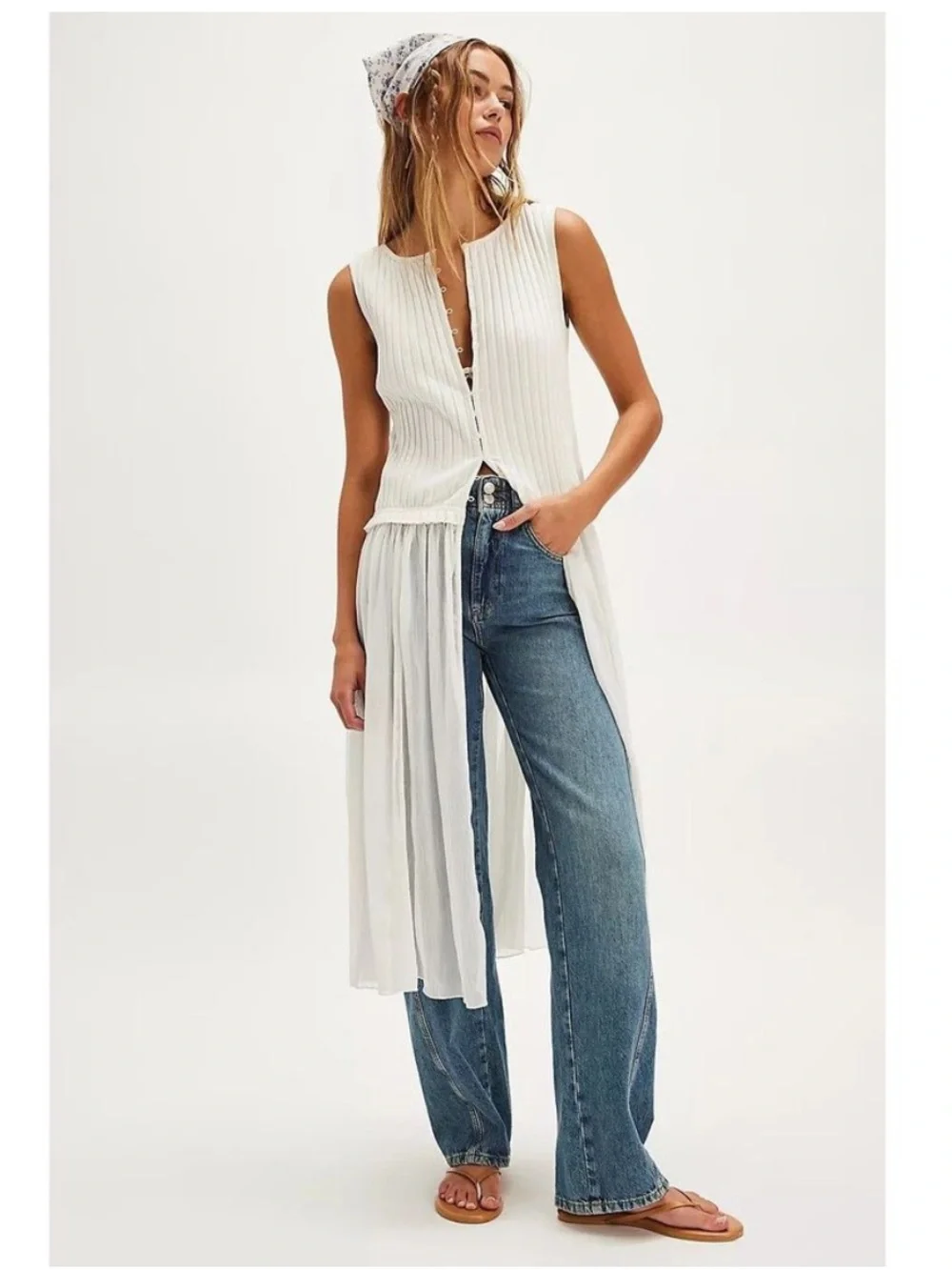 Free People Twice As Nice Maxi Top in Ivory